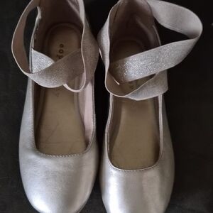 Copper Key Silver Kids Ballet Flats